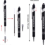 Actsun Funny Pens - 12 Pack Fine Point Smooth Writing Pens with Inspirational Tips, Black Ink, Touch Stylus Screens, Motivational Gift for Office & Desk Accessories