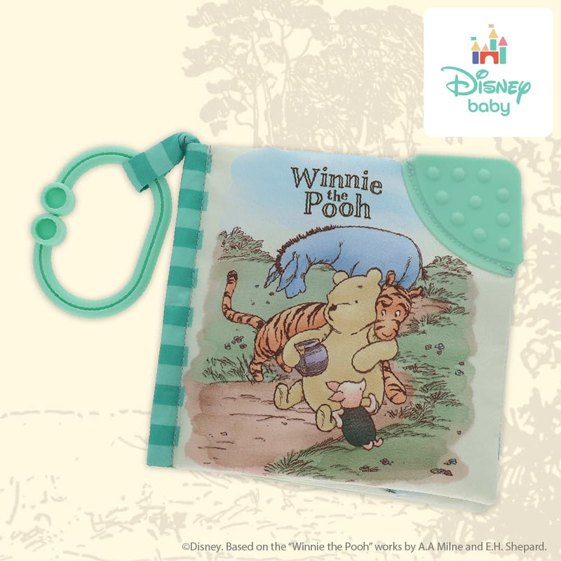 Winnie The Pooh Soft Book for Kids with On The Go Clip, 5 Inches, BPA Free