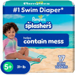 Pampers Splashers Swim Diapers, Size 5, 17 Count, Disposable Swim Diapers, Contains Mess, No Swell