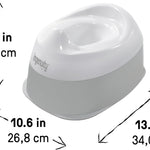 Ingenuity Ready Set Go Potty Training Toilet, Removable Bowl, Non-Skid Bottom, Wide Stable Base, Age 18 Months & Up, White & Grey