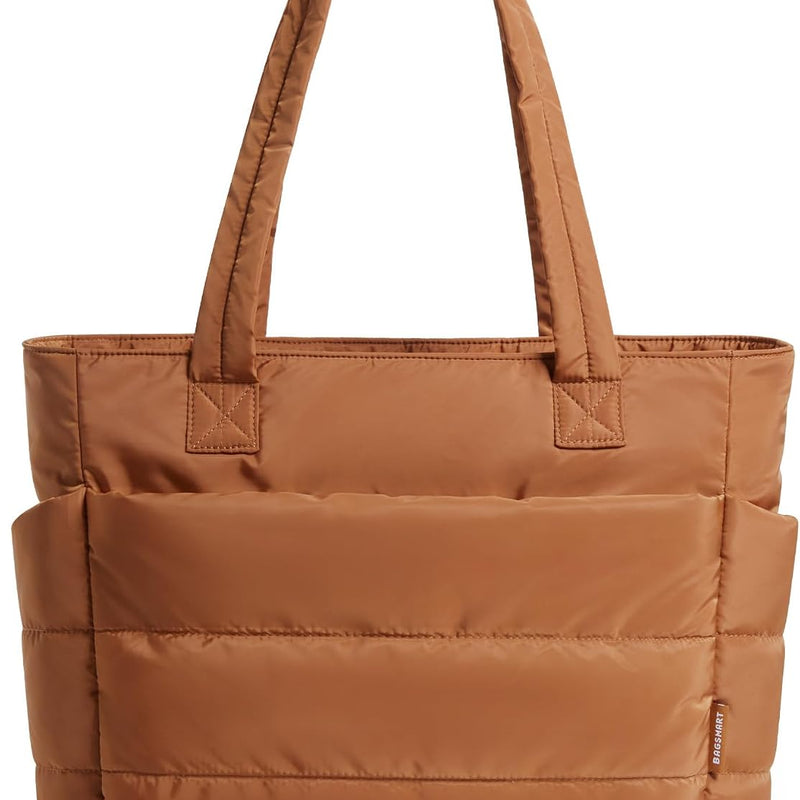 BAGSMART Tote Bag for Women, Lightweight Puffy Tote Bag with Compartments Shoulder Bag Handbag for Travel, Work, Gym | Lightweight