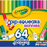 Crayola Pip-Squeaks Skinnies Washable Markers (64ct), Mini Markers for Kids, Coloring Markers, Craft Supplies, Kids Holiday Gift, 3+
