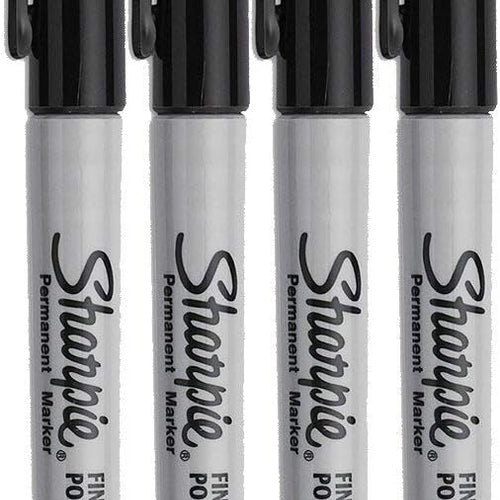 Sharpie Permanent Markers, Fine Point, Black Ink (4-Pack)