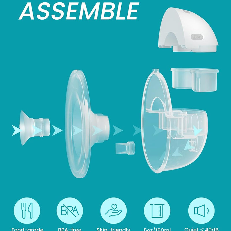 Paruu Hands Free Breast Pump P16, Wearable Breast Pump Electric Portable with 4 Modes & 12 Levels, Max 309mmHg Strong Suction 19/21/24mm Flange Inserts Wearable Breastfeeding Pump, 2 Pack White