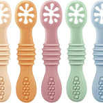 PandaEar 7 Pack Silicone Baby Feeding Spoon, Baby Led Weaning Supplies | Toddler Infant Feeding Spoon First Stage, BPA Free