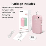 OrgSTA S001 Portable Bluetooth Label Maker Machine with Thermal Printing Pink 203 DPI
