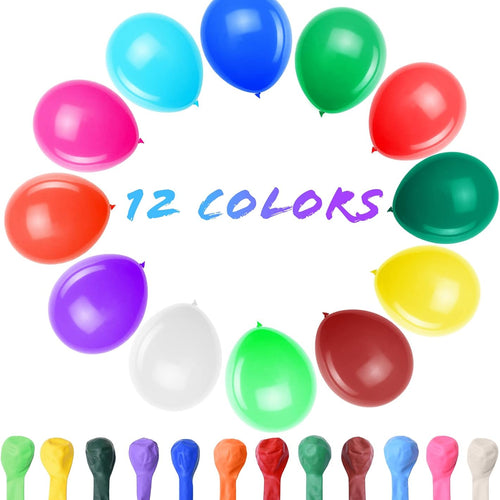 120PCS Assorted Colors Latex Balloons for Kid's Birthday Party, Exquisite Rainbow Balloon Decorations