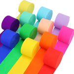 12 rolls crepe paper streamers, assorted colors, 82 feet length, birthday party supplies