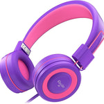 ELECDER i37 Kids Headphones for School Children Girls Boys Teens, Green | Foldable Adjustable Lightweight, 3.5mm Audio Jack On Ear Headphones for Smartphones Chromebook Computer PC Tablets Travel