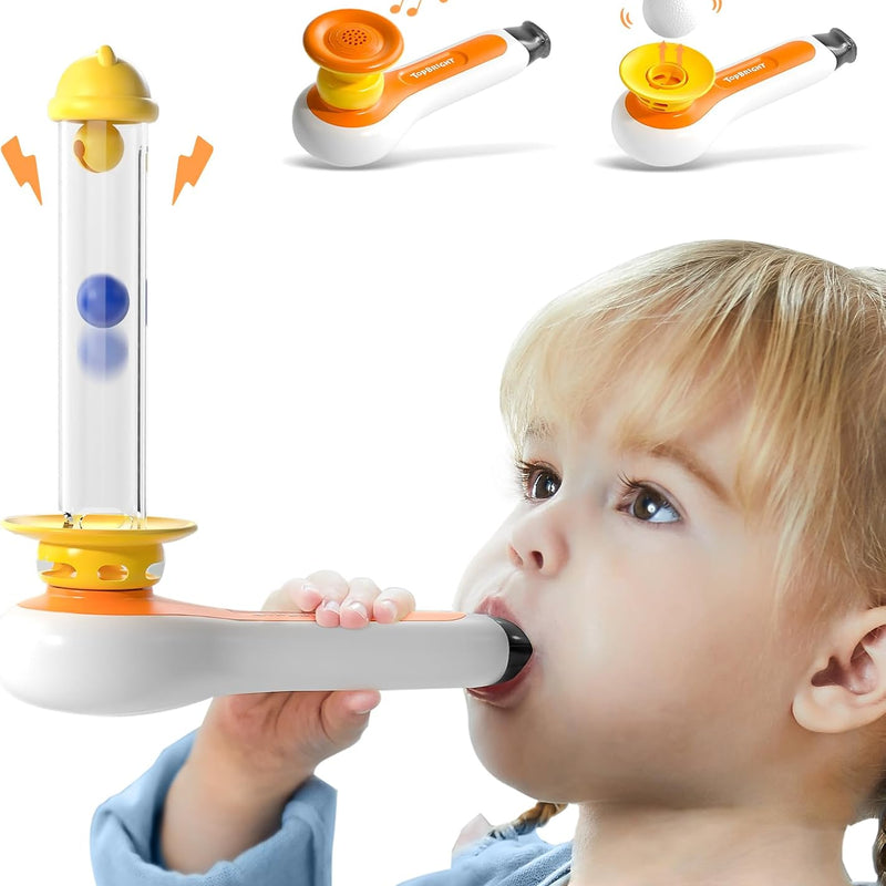 TOP BRIGHT 3 in 1 Sensory Toys for Toddler with Whistle, Ball Blowing, Floating Blow Pipe Balls – Autism Sensory Products, Fine Motor Skills, Toddler Toys for 3 4 5 Year Old Boys Girls Gifts