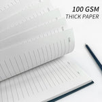 Lined Spiral Notebook A4 Large Black Journal 8.5" x 11"-4 Pack 7mm College Ruled Hardcover Notebooks 160 Pages 100GSM Thick Paper for Note Taking School Office Supplies