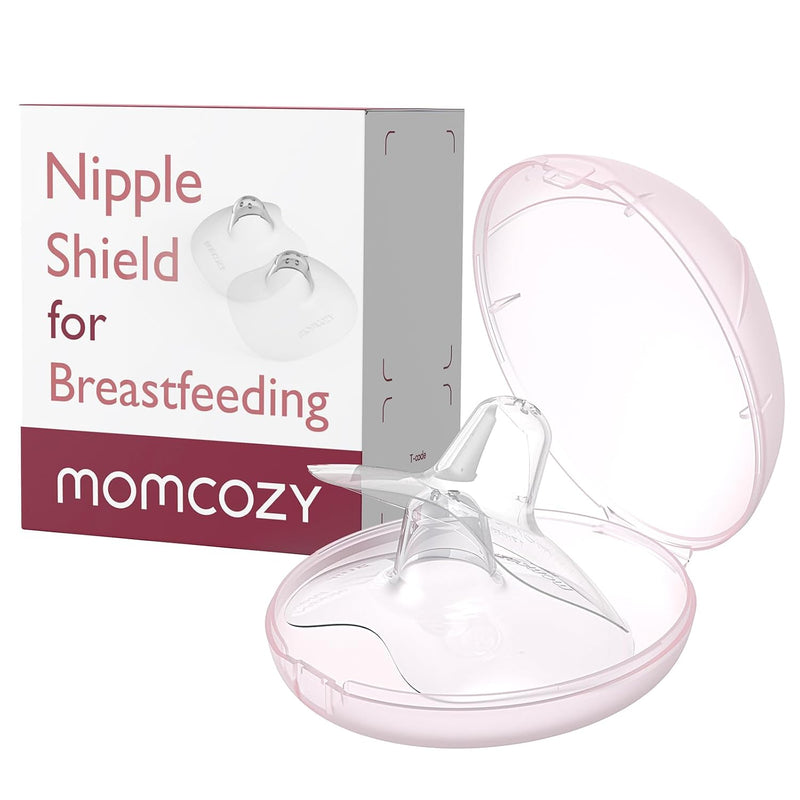 Momcozy Nipple Shields for Breastfeeding Newborn, Flower Shaped(1, 24mm) | BPA/BPS-Free, Super-Soft & Portable Carry Case Included