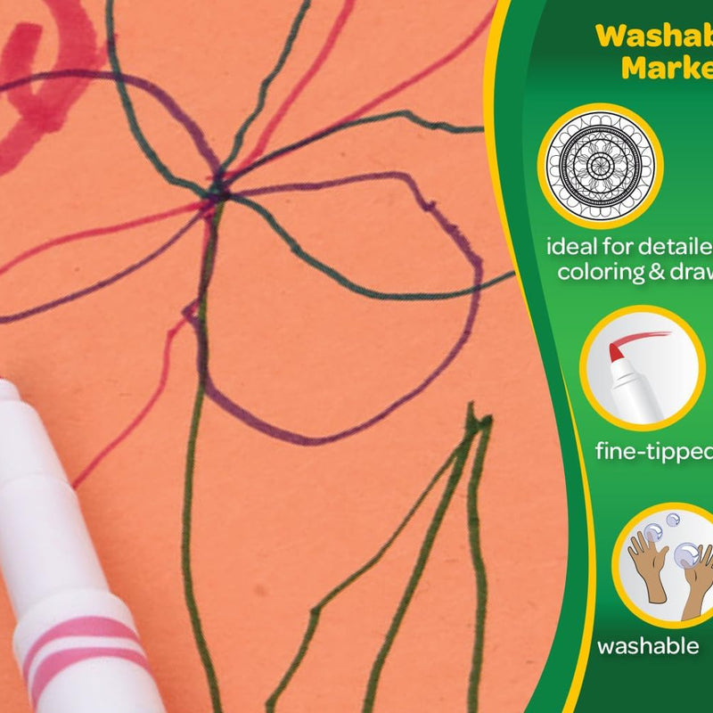 Crayola Ultra Clean Fine Line Washable Markers (40ct), School Supplies, Classroom Teacher Must Haves, Homeschool Essentials, Gifts for Kids, Ages 3, 4, 5
