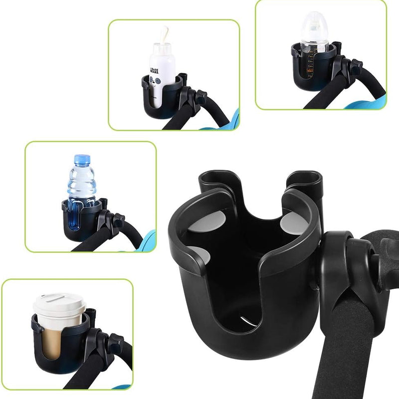 Accmor Stroller Cup Holder with Phone Holder, Bike Cup Holder, Universal Cup Holder for Uppababy Nuna Doona Strollers, 2-in-1 Cup Holder for Walker, Wheelchair, Scooter