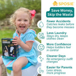 Sposie Dribbles, Turn Any Underwear Into Potty Training Underwear, 28 Ct | Pads for Faster, Cleaner, and Easier Potty Training, Less Laundry & Fewer Messes, Use with Toilets, Seats, Charts, & Stickers