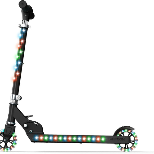 Jetson Jupiter Kids 2-Wheel Light-Up Kick Scooter for Ages 5+ with Adjustable Handlebar and Rear Brake