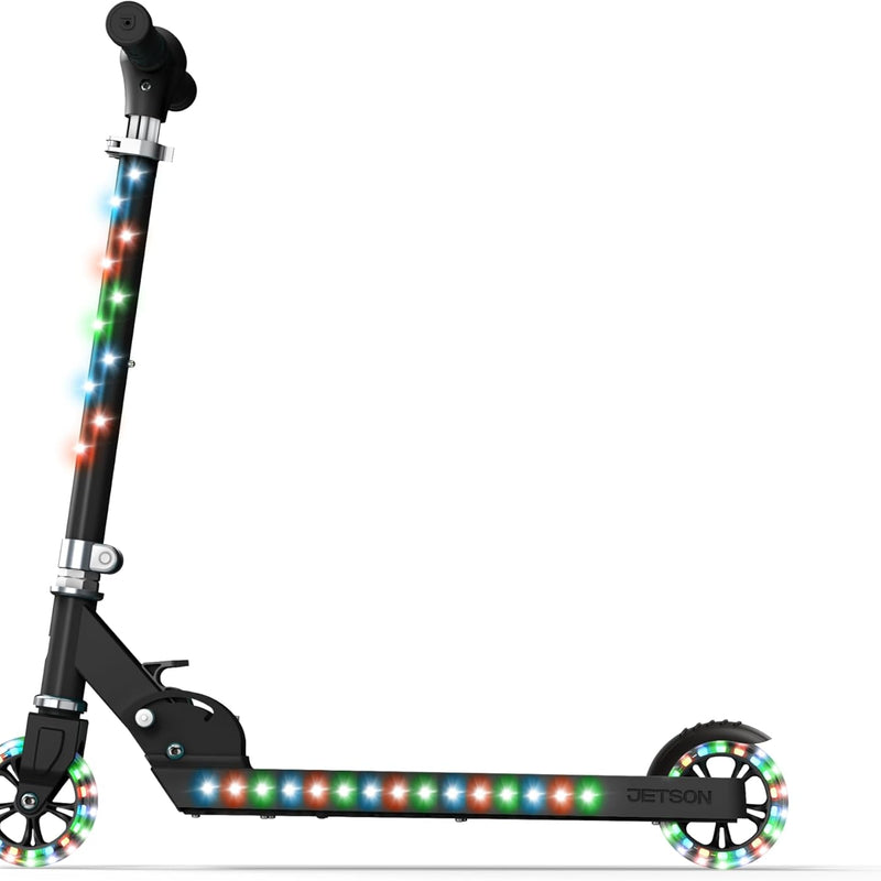 Jetson Jupiter Kids 2-Wheel Light-Up Kick Scooter for Ages 5+ with Adjustable Handlebar and Rear Brake