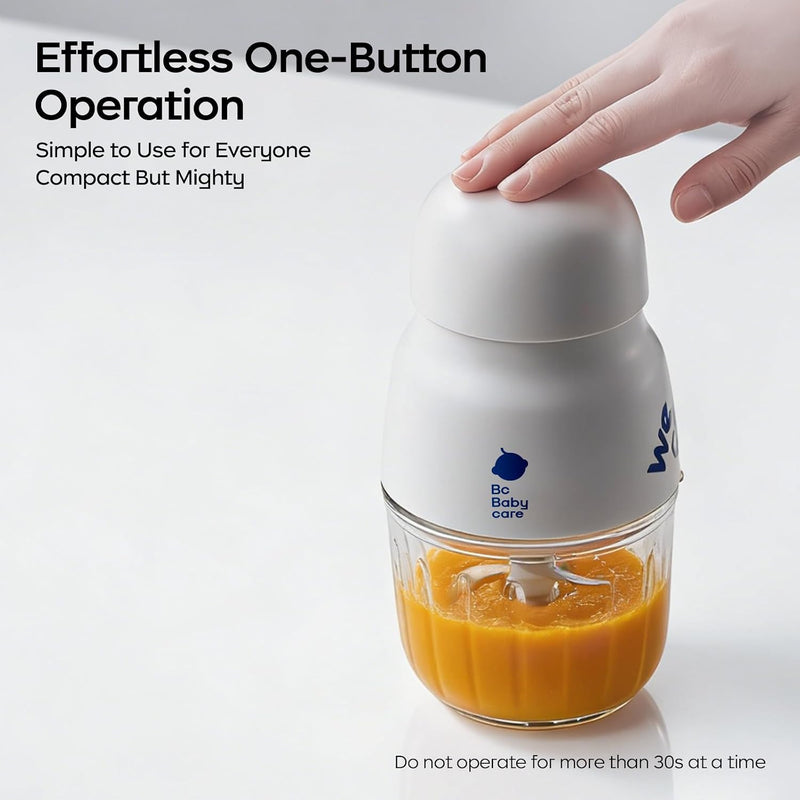 Bc Babycare Baby Food Maker-Glass Baby Puree blender for Fruit, Vegatable & Meat,Mini Food Processor for Potatoes, Grapes & Strawberries,White,10oz