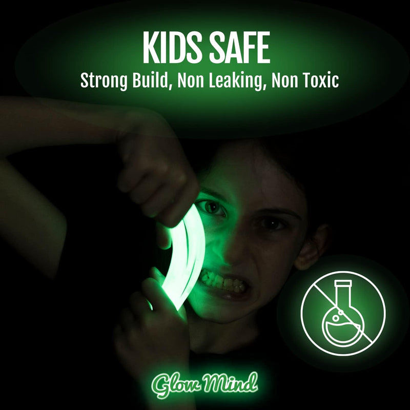100 Ultra Bright Glow Sticks Party Pack - 8" Glowsticks Party Favors with Bracelets and Necklaces