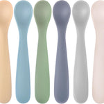 Eascrozn Baby Spoons, 6 Pack First Stage Silicone Feeding Spoons, BPA Free | Soft Tip Feeding Baby Utensils, Baby Led Weaning Supplies Training Spoons, Dishwasher and Boil Safe