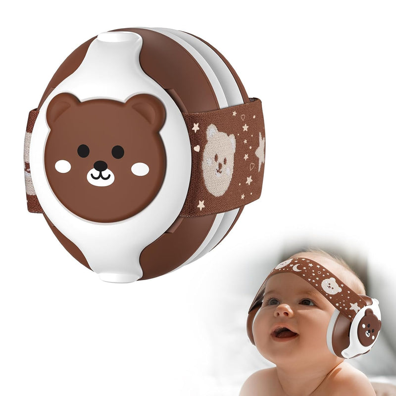 Baby Earmuffs 25dB NRR – Noise Cancelling Headphones for Babies 0-36 Months | Fontanel-Safe Adjustable Headband | Infant Ear Protection for Airplane,Fireworks,Concerts | Foldable with Storage Bag