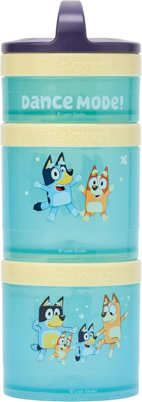Whiskware Disney Pixar Stackable Snack Containers for Kids and Toddlers, 3 Stackable Snack Cups for School and Travel, Cars Lightning McQueen and Mater