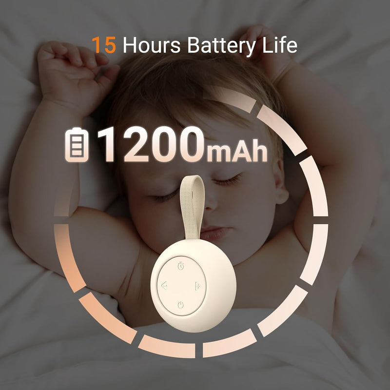 Portable Baby Sound Machine & Essentials for Babies & Kids-Putty | White Noise Machine[Timer Function][20 Soothing Sounds][15 Hours Battery Life]Travel,Registry,Gifts,Clips on Baby Stroller