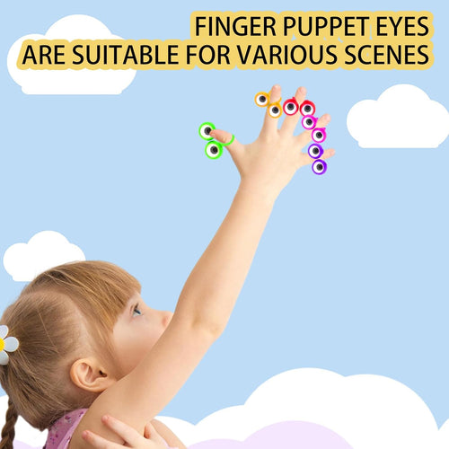 100 PCS Wiggly Eyeball Finger Puppets Toy Set - Non-Toxic Plastic Eye On Rings for Kids' Party Favors, Classroom Rewards, and Creative Learning Fun.