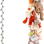 CERETIA 80" 2-Pack Cotton Hanging Storage Chain For Stuffed Animals Storage with 20 Metal Clips, Stuffed Animal Organizer Chain for Wall Corner Nursery Play Room, White