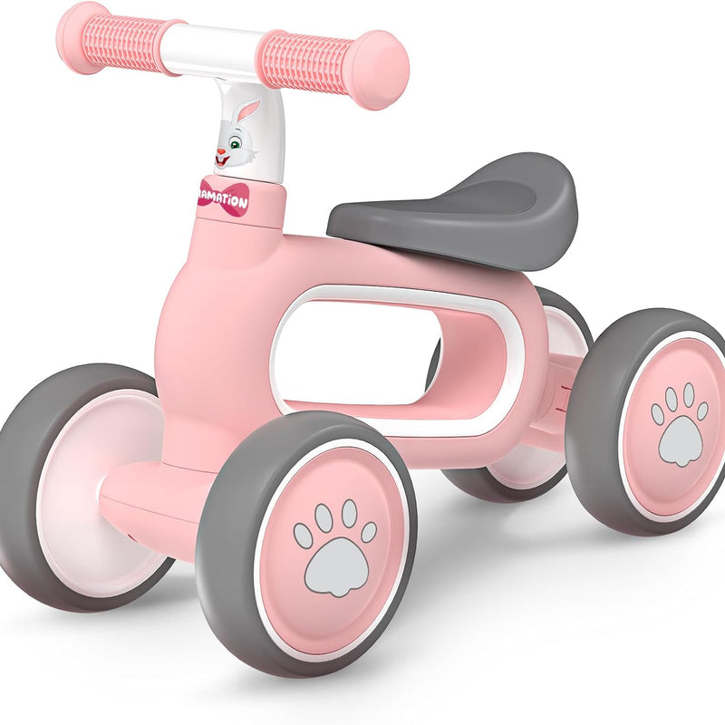 DRAMATION Baby Balance Bike, 10-12 Months, No Pedal Toddler Bike with Silence Wheels, 1st Birthday Gift, Ride On Toys for Boys Girls