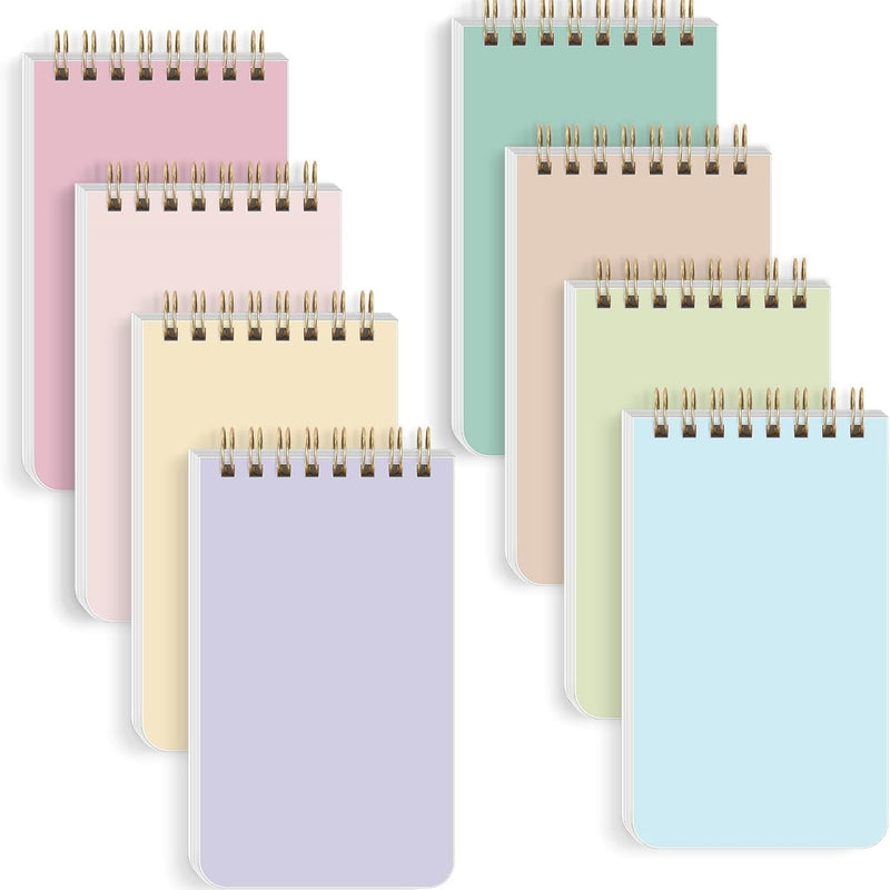 SKYDUE Small Notebooks, Cute 3x5 Pocket Notepads, Mini Spiral Notebook with Lined Pages Nursing School Essentials, School Office Supplies Set Of 8