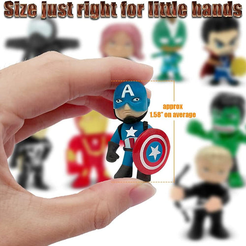 Mini Superhero Toys, 26PCS Minifigures Small Action Figures Superhero Party Birthday Decorations for Kids’ Christmas Stocking, Easter Eggs Cake Toppers Collectibles