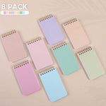 SKYDUE Small Notebooks, Cute 3x5 Pocket Notepads, Mini Spiral Notebook with Lined Pages Nursing School Essentials, School Office Supplies Set Of 8