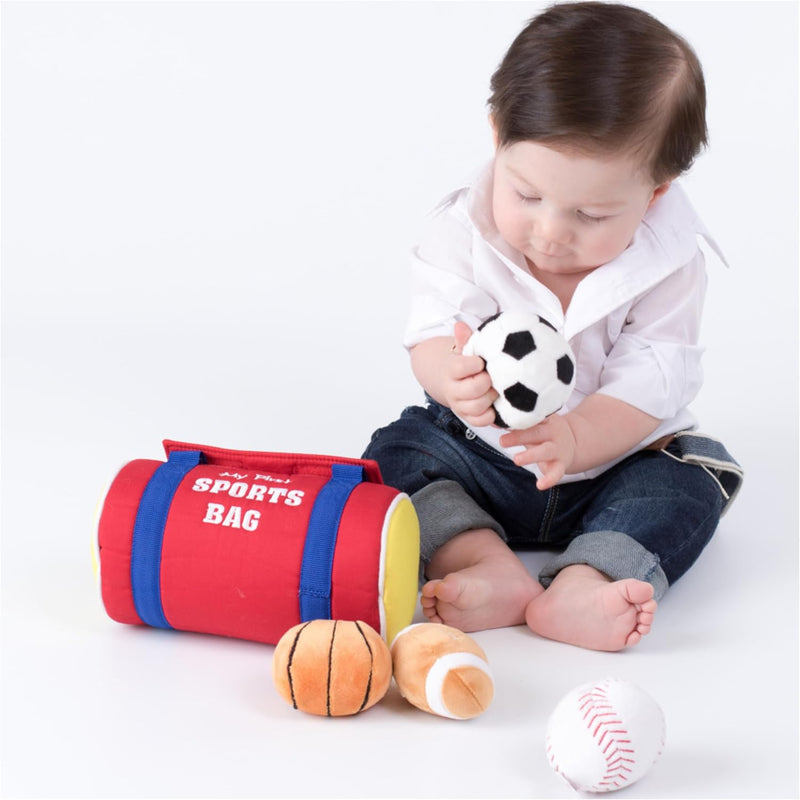 GUND Baby My First Sports Bag 5-Piece Sensory Plush Toy Playset for Babies