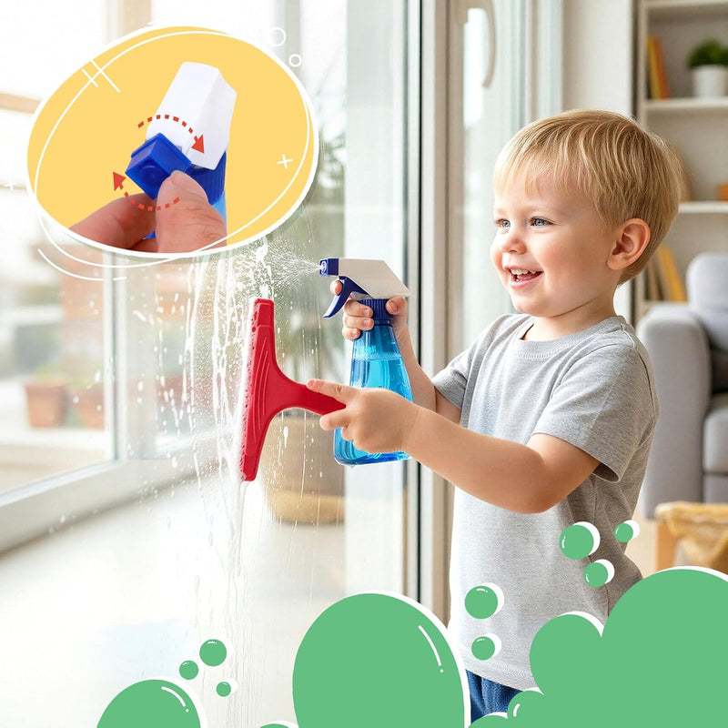 Meland 8-Piece Kids Cleaning Set with Toy Vacuum and Broom | Toddler-size broom and toy vacuum encourage household role play, coordination and pretend play, gift for boys girls ages 3-6