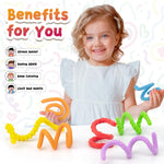 Fidget Toys Silicone Sensory Sticks, Textured Calming Sensory Toys for Kids with Autism, Autism Toy for Anxiety Relief, Travel Toy for Kids 3+ & Adults (6 Pack)