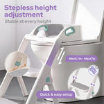 Potty Training Seat, 2-in-1 Toddler Toilet Seat with Steps, Upgrade Potty Step Stool for Toddler with Anti-Slip Pad Step Stool, Extended Splash Guard, Foldable Potty Ladder Boys Girls, Green