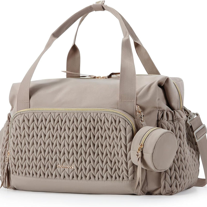mommore Diaper Bag Tote Large Travel Baby Bag with Pacifier Case | Portable Changing Pad, Insulated Pocket & Stroller Strap, Baby Essentials Maternity Bag , Hospital Bag for Labor Delivery