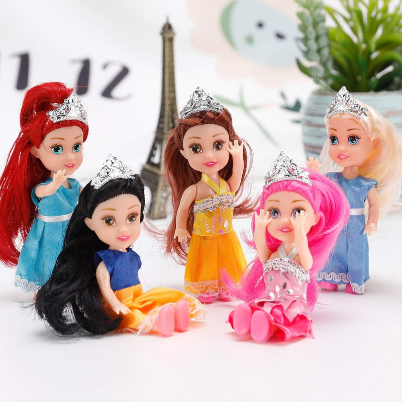 Liberty Imports Little Royal Princess Toddler Dolls with Dresses, Girls Imaginative Pretend Play Small Dolls Party Favors Collection (Princess)