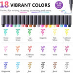iBayam Journal Planner Fineliner Pens Fine Point 0.38mm, Cute School office | 18 Vibrant Colors, Smooth Writing, Art Markers for Bullet Journaling Note-taking Scrapbooking Calendar, Drawing Sketching Pen