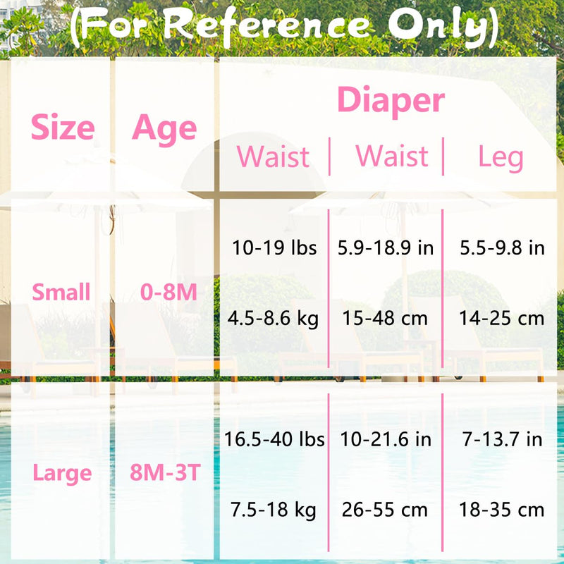 Babygoal Reusable Baby Girl Swim Diapers 3 Pack - Adjustable Washable for 0-8 Months Infants - Ideal for Swimming Lessons - Flower Design