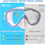 Water Space Kids Swimming Goggles Swim Mask with Nose Cover for Kids Youth 3-15, Anti-Shattered Lens UV Protection No-leak