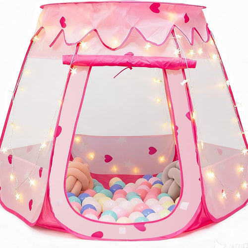Crayline Pop Up Princess Tent with Star Light for Baby Girl Birthday Gift
