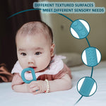 4-Pack Silicone Teething Toys for 3-6 and 6-12 Months Babies, Autism Chew Toys with Textured Surface
