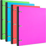 INFUN Telescoping 3 Ring Binder - 4PCS, Portable Plastic 3 Ring Binder with Telescoping Spine, Binders with Foldable Front Cover Holds 8.5"x11" Paper for School, Office, Homes