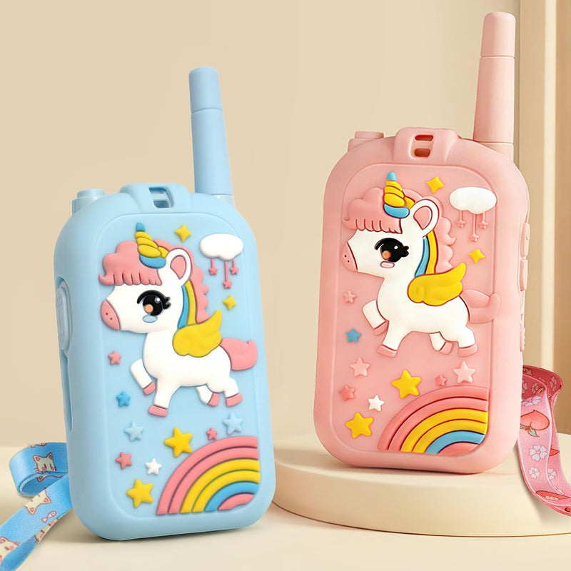 Pink-and-Blue 2-Pack Rechargeable Walkie Talkie for Kids with Video and Voice Changer, HD Camera, and Long Range