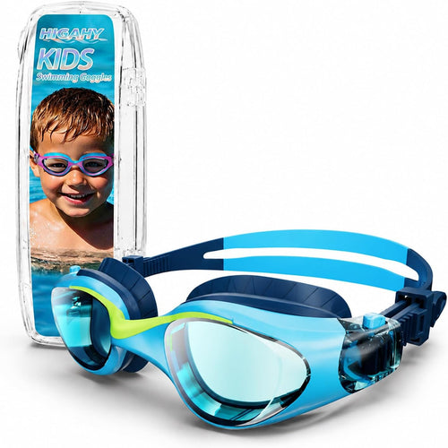 Kids Swim Goggles 6-14, Anti-Fog UV Protection for Boys Girls | Leakproof Comfort Fit, Adjustable Silicone Strap, 180° Wide View, Multiple Colors, High-Transmittance Lens, Storage Case