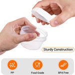 DEMORA 4 oz Small Plastic Containers with Twist on Lids [20 Sets], Stackable Little Food Storage Containers for Snack Lunch Meal Prep Salad Dressings, Freezer/Microwave/Dishwasher Safe, BPA Free