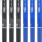 Pilot FriXion Clicker 0.7mm, Erasable Gel Pens, Fine Point (6-Pack, Black/Blue)