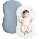 Konssy 2 Pack Muslin Baby Lounger Covers, Covers Only, 30.7" x 20" | 100% Cotton, Soft & Breathable, Baby Nest Slipcover, Envelope Closure, Pre-Washed for Lasting Fit (Brown,Wheat)